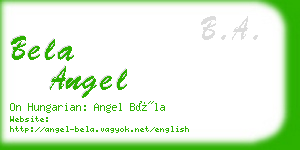 bela angel business card